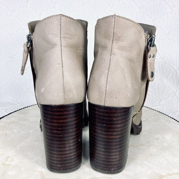 Gibson Latimer Platform Boot Brown Leather Y2k Chunky Block Heel Chealse Booties - Picture 8 of 14